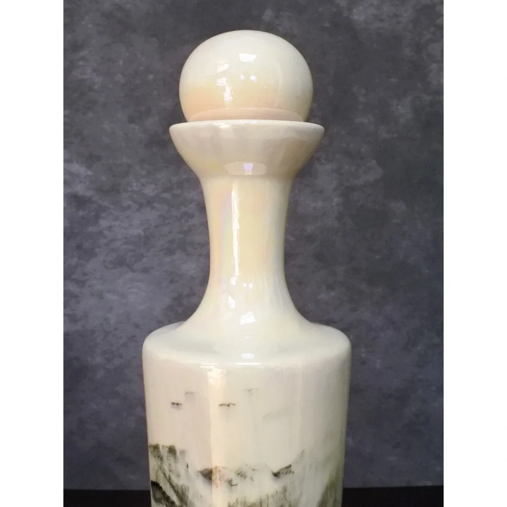 Vintage Bering Sea Originals Alaska Hand Painted Geese Lusterware Decanter